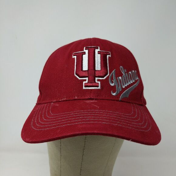 Captivating Headwear Men's Snapback Hat Red OSFA Embroidered IU Hoosiers Logo - Picture 2 of 13